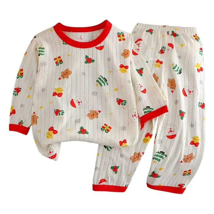 Vêtements de maison décontractés pour enfants, pyjama fin, costume de dessin animé, hauts + pantalons, ensemble 2 pièces, vêtements de nuit mignons pour bébés garçons et filles, printemps et été