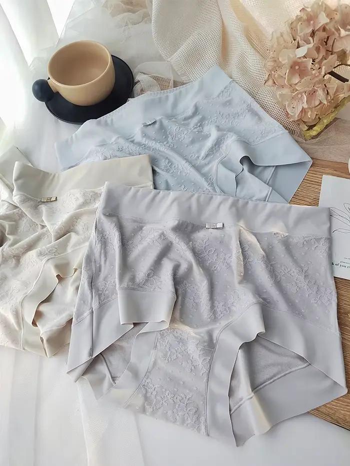 Culotte taille haute grande taille en coton pour femmes, sous-vêtements antibactériens sans couture, nouvelle culotte respirante 2025