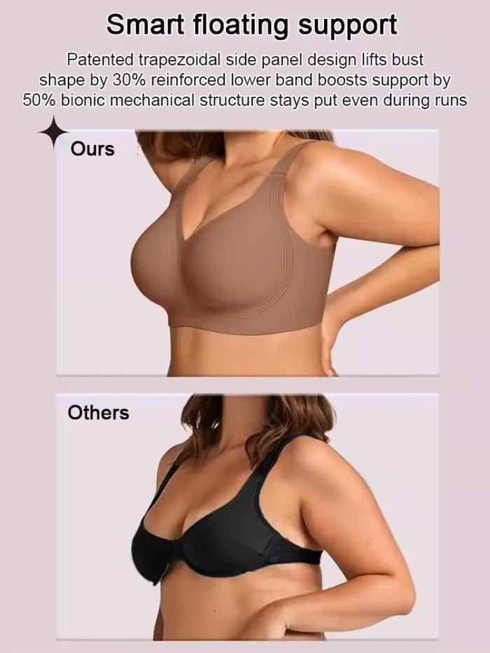 Soutien-gorge sans couture pour femme, couvrant entièrement la poitrine, confortable, avec rembourrage amovible, effet push-up, pour grandes poitrines, effet minimisant, correcteur de posture, sous-vê