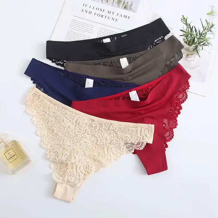 1 pièces Sexy dentelle culottes pour femmes intimes slips sous-vêtements femme culottes caleçons dames taille basse sous-vêtements BANNIROU