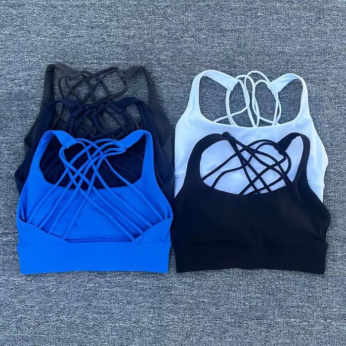 Soutien-gorge de sport pour femmes, Push Up, dos croisé, antichoc, course à pied, entraînement, sous-vêtements Yoga, hauts courts, nouvelle collection