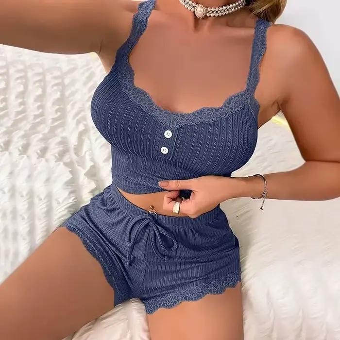 Dámské pyžamové sety Pijama Pyžama pro ženy letní sexy noční prádlo na spaní