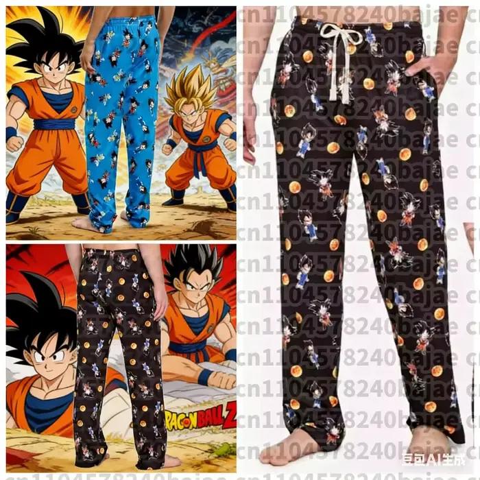 Pantalon de pyjama Dragon Ball Chibi Goku & Vegeta 2026 à imprimé intégral pour adultes et enfants, séchage rapide, confortable et léger, idéal pour l'été