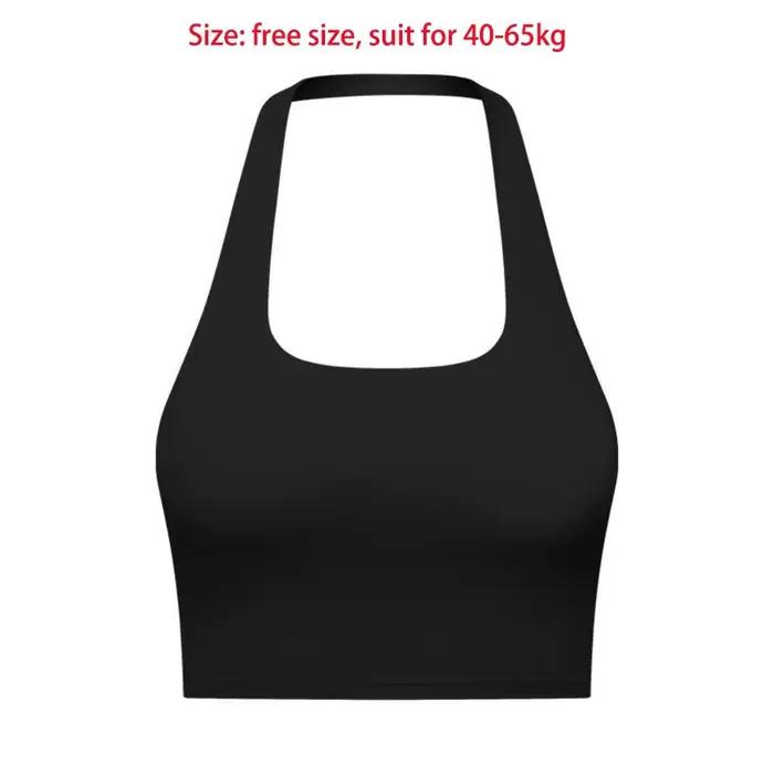 Débardeur court à col halter avec rembourrage intégré, dos sexy, pour femme
