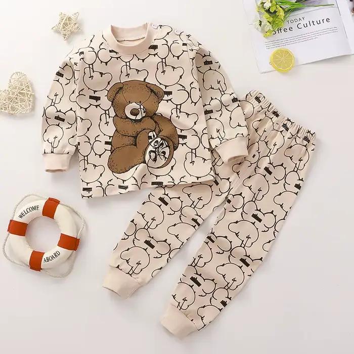 Pyjamas de dessin animé costumes enfants bébé garçons filles printemps vêtements de nuit d'automne vêtements de maison coton automne pantalons longs enfants Pijamas