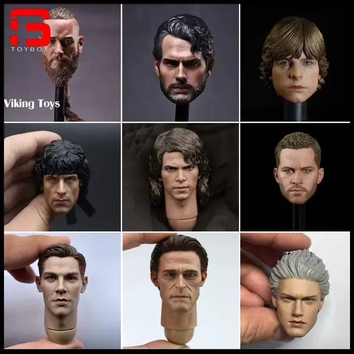 Sculpture de tête masculine européenne et américaine, Hugh Jackman Henry Cavill Arnold, Sculpture de tête adaptée aux poupées corporelles d'action de 12 pouces, 1/6
