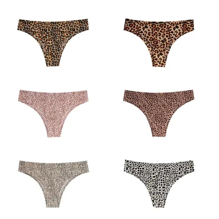 Ice Injong-Culotte brésilienne léopard pour femme, sous-vêtement sexy, doux pour la peau, bikini confortable, nouveau, 2023