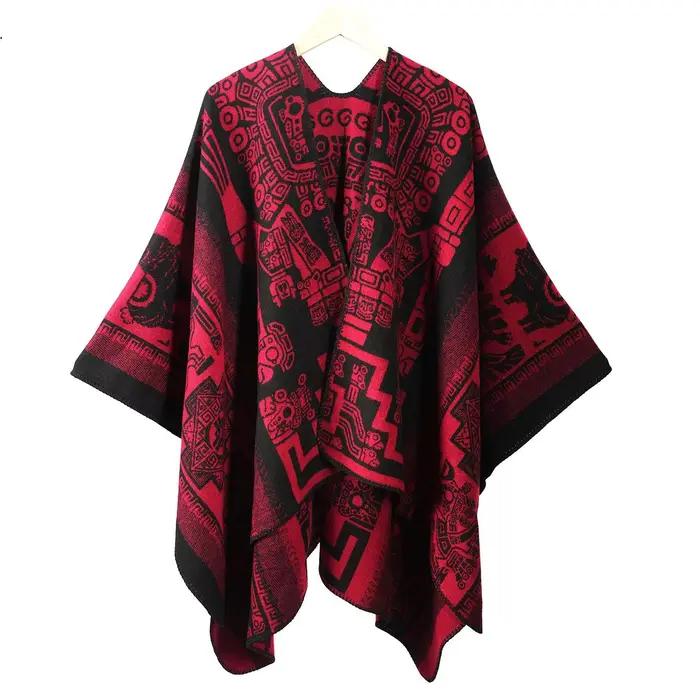 Poncho Vintage tendance fendu sur le devant pour hommes, Cape chaude, Capelet épais, nouvel arrivage pour les voyages sur route et la Cape de voyage