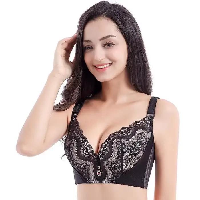 Soutien-gorge pour femmes, anneau en acier, conception épaisse antidérapante pour la prévention desaffaissement, rassemblement des seins latéraux