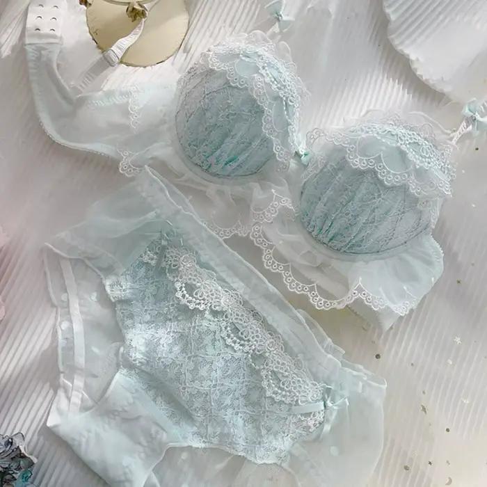 Ensemble de soutien-gorge sexy Lolita pour petites poitrines, soutien-gorge sexy sans armatures, soutien-gorge uni, dentelle sexy, soutien-gorge au tempérament doux