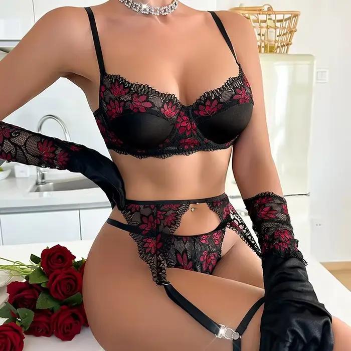 Tornova Lingeries Femmes Lingerie Sexy Promotion Ensemble de sous-vêtements féminins pour femmes Ensembles de soutien-gorge et de culottes Transparent Lingirie Femme