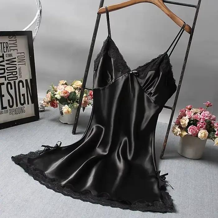 Sexy krajková patchworková košilka Lingerie noční košile svatební hedvábné