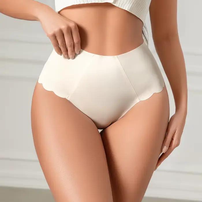 Offre spéciale 5 couleurs plaine femme culottes taille haute culotte brève dame sous-vêtements sans couture femmes culottes