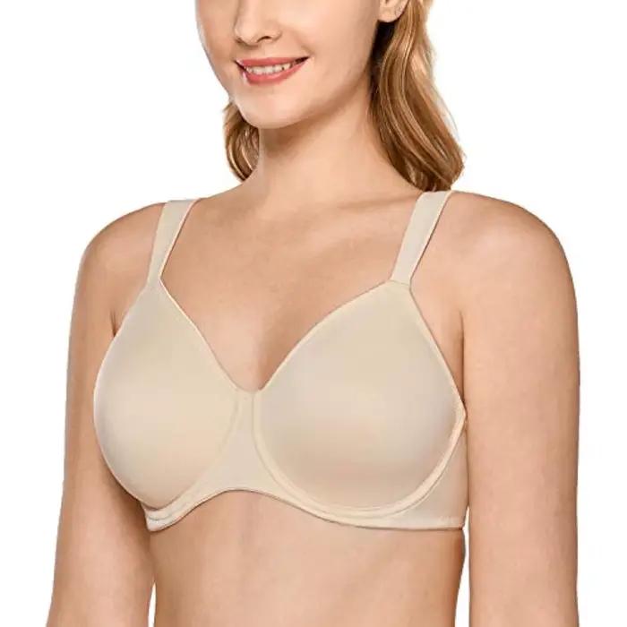 Delimira femmes soutiens-gorge quotidien couverture complète sans couture à armatures grande taille soutien-gorge dame Ultra mince Non rembourré sous-vêtements