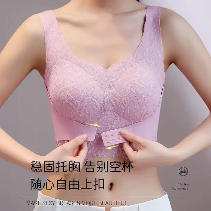 Soutien-gorge de sport froncé en émail à armatures fines pour femmes, lingerie non marquante, taille plus, anti-affaissement des seins