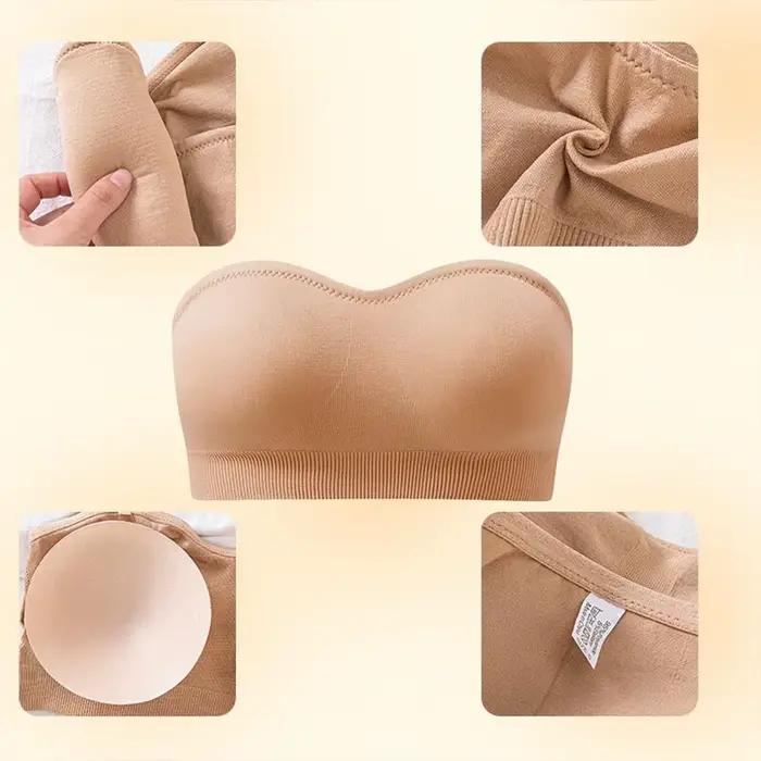 Soutiens-gorge sans bretelles pour femmes, bralette push-up sans fil rembourrée, bandeau sans couture antidérapant, brassière quotidienne sans armatures