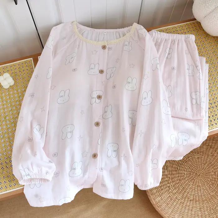 Pyjama en dentelle à fleurs pour femmes avec coussinets de poitrine, coussinets de poitrine à manches longues, vêtements de détente intégrés sans sous-vêtements