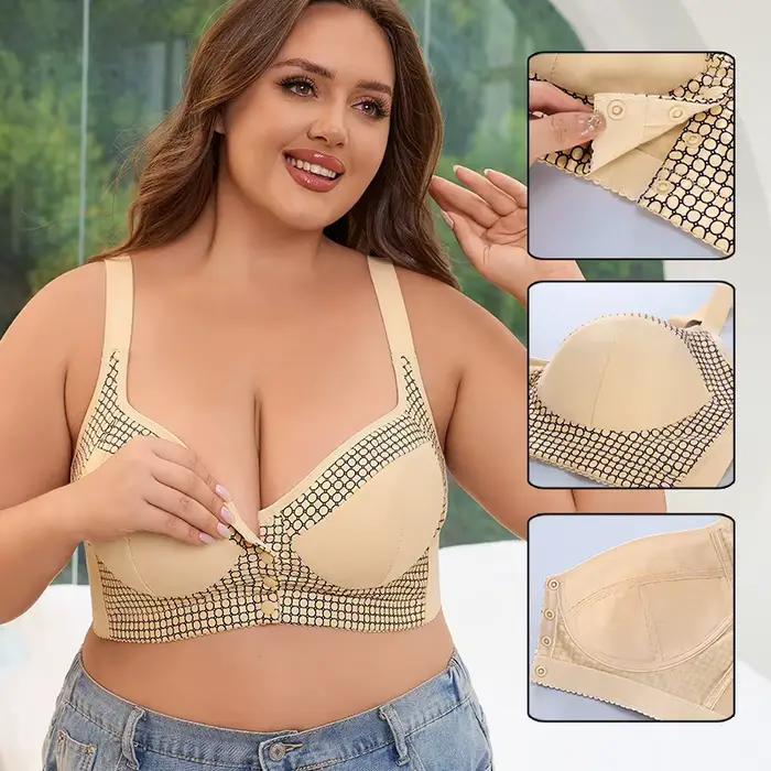 Soutien-gorge imprimé créatif de très grande taille pour femmes, sous-vêtements avec boucle avant sans fil, 36 38 40 42 44 46 48 50 52 B C D E F G