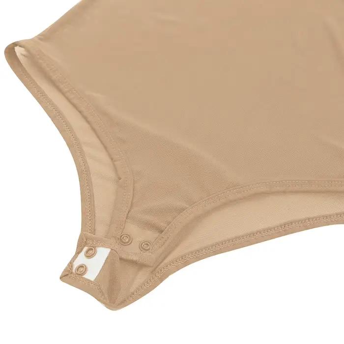 TiaoBug femmes pratique danse du ventre bas body maille pure sous le buste justaucorps avec string dame danse body sous-vêtements