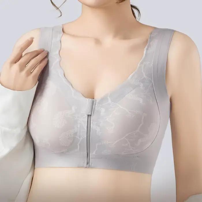 Soutien-gorge réglable post-mastectomie avec fermeture éclair sur le devant, sans armatures, confortable, pour la récupération après une opération de cancer du sein, usage quotidien, nouveau style