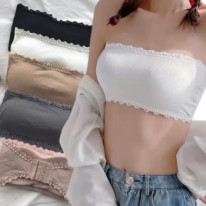 Soutien-gorge sans bretelles en dentelle pour femmes, haut tubulaire Sexy, Invisible, Push-Up, Bralette, sous-vêtements sans couture, Lingerie d'été, enveloppes de poitrine, hauts courts