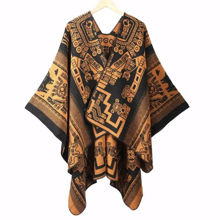 Poncho Vintage tendance fendu sur le devant pour hommes, Cape chaude, Capelet épais, nouvel arrivage pour les voyages sur route et la Cape de voyage