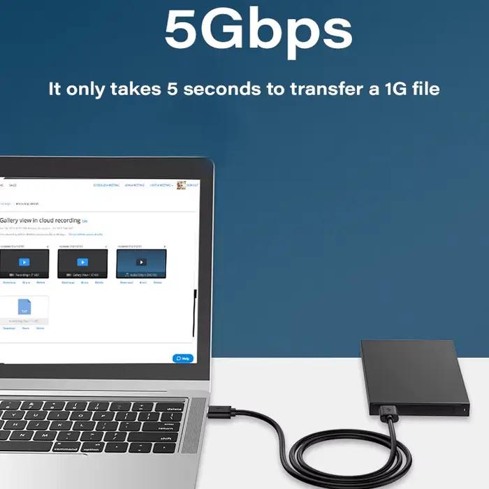 Câble d'extension USB 3.0 USB mâle à mâle 5Gbps câble de données de Transmission rapide USB3.0 pour ordinateur portable vers disque dur Mobile TV