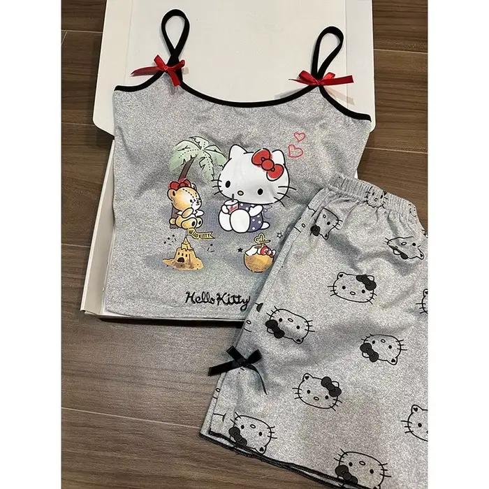 Kawaii Hello Kitty pyžamový set s integrovanou podprsenkou