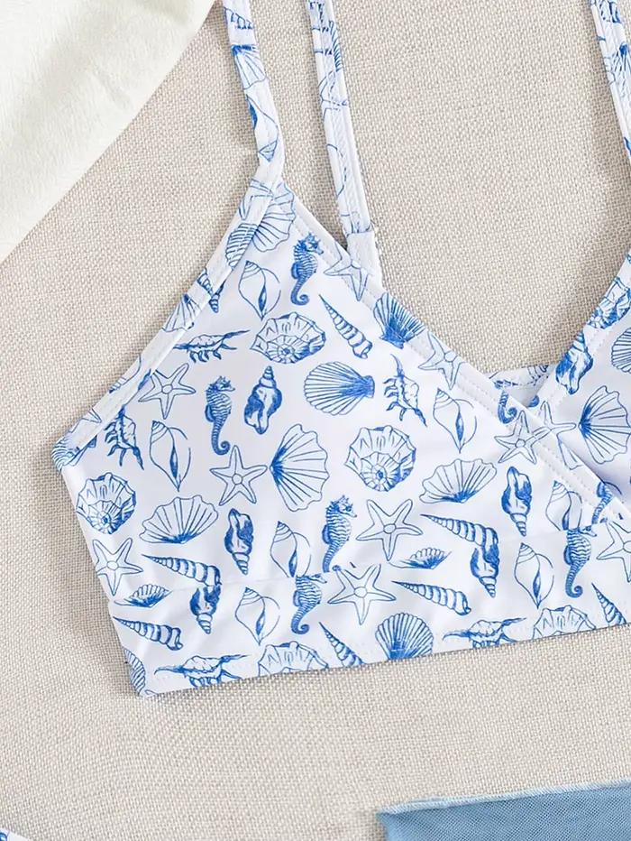 Ensemble de bikini 3 pièces pour adolescentes et jeunes filles, maillots de bain avec jupe de plage pour la natation, vêtements de plage et de sport