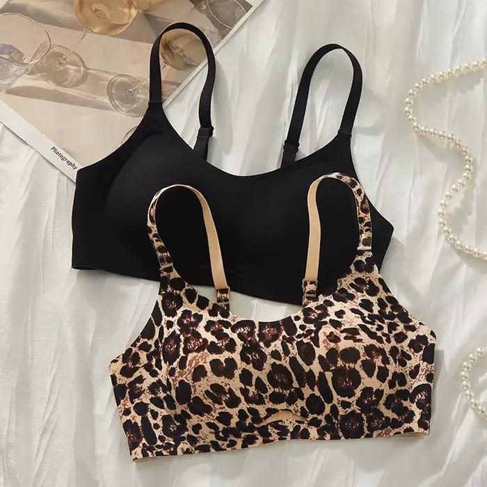 Soutien-gorge imprimé léopard pour femmes, soutien à armatures à fort Impact, grande taille, coussinet complet, sous-vêtements d'entraînement, Bralette