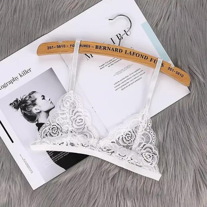Soutien-gorge fin sans coussinet de poitrine pour femmes, Lingerie Sexy en dentelle, découpe avec boucle arrière, haut tubulaire, sous-vêtements pour femmes, vêtements d'été