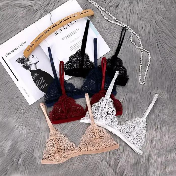 Soutien-gorge fin sans coussinet de poitrine pour femmes, Lingerie Sexy en dentelle, découpe avec boucle arrière, haut tubulaire, sous-vêtements pour femmes, vêtements d'été