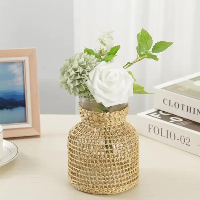 Roses vertes sauge et fleurs de Dahlia, 25 pièces, pour la décoration de la maison, cérémonie de remise de diplôme, Festival, célébration, fête d'anniversaire