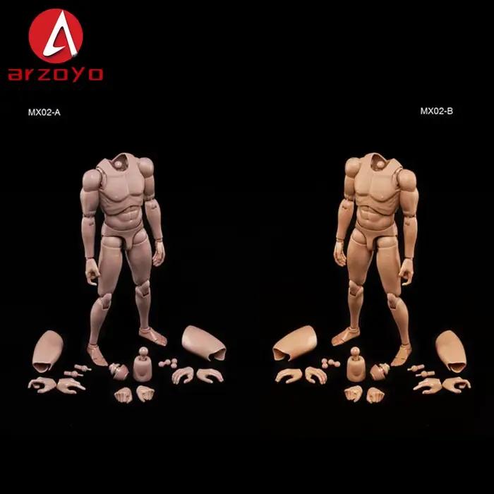 1/6 corps de figurine masculine MX02-AB 2.0 épaules étroites nues avec cou peau européenne/huile asiatique figurine d'action et accès 12 ''poupée Flexible