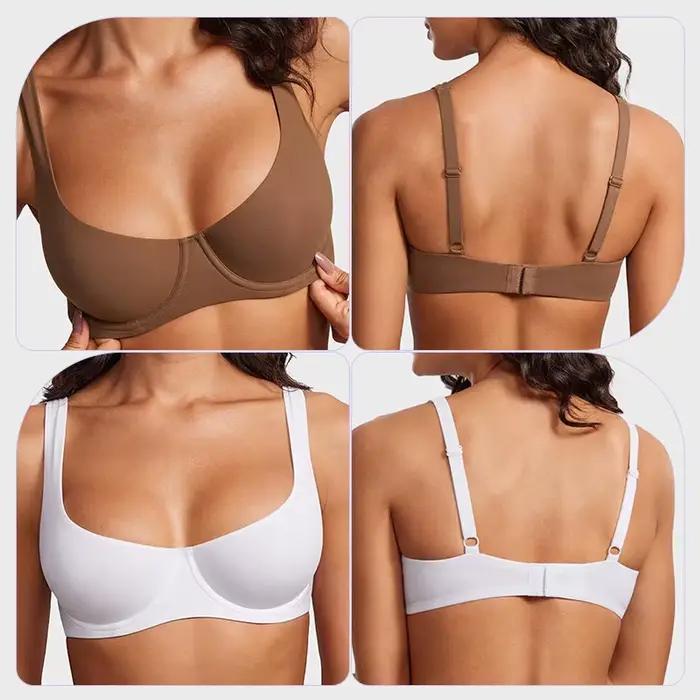 Soutien-gorge balconnet sans couture, sans doublure, à armatures, grande taille, maintien complet, couleur unie, confortable, pour le sport et le yoga, sans traces
