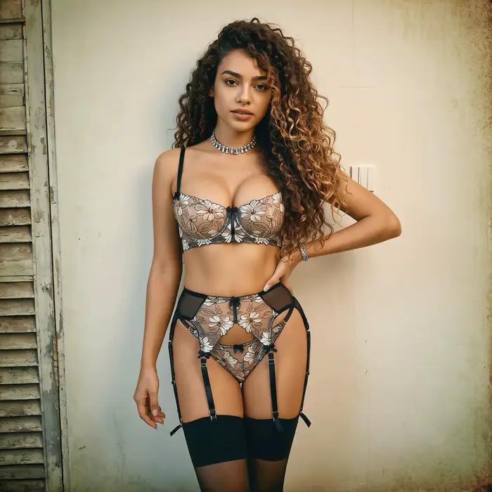Ensemble de lingerie florale haut de gamme Diccvicc, broderie sexy, soutien-gorge et culotte en dentelle, porte-jarretelles, ensemble de sous-vêtements romantiques pour femme, vêtements de nuit attray