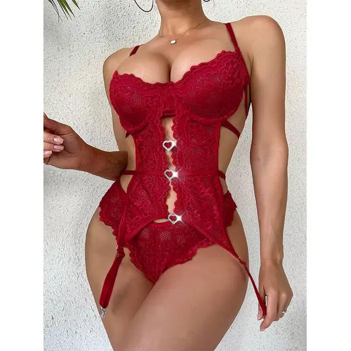 Ensemble de lingerie 2 pièces pour femme, soutien-gorge et dos en T, sous-vêtements féminins transparents, costume de batterie, jarretière, pilotes chauds, lingeries 7.0