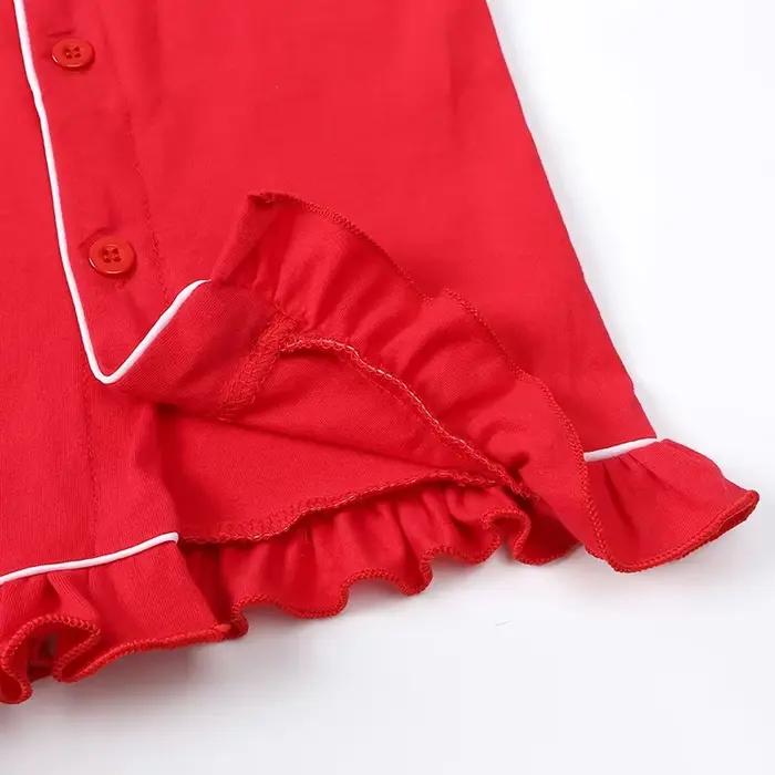 Ensembles de pyjamas en coton trempé pour enfants, vêtements de détente pour enfants, costume de Noël, vêtements de nuit à volants pour bébé, vêtements de nuit pour garçon et fille, nouveau style