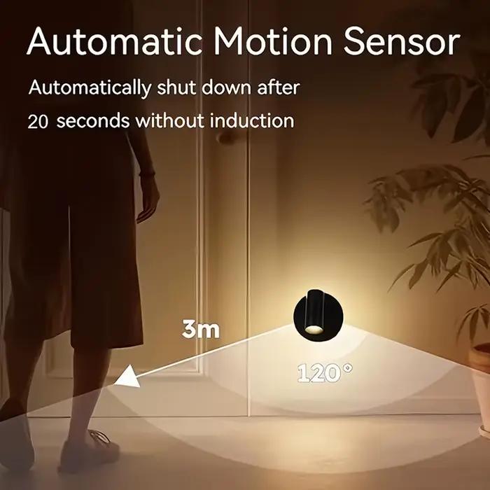 Veilleuse magnétique intelligente à couleur réglable, rechargeable par USB, petite lampe murale pour chambre, salle de rangement, couloir, exposition d'art