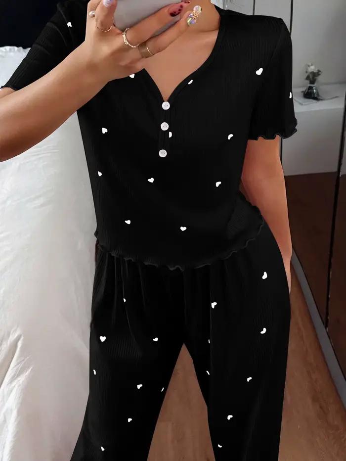Ensembles assortis pour femmes, vêtements de nuit pour femmes, pyjama pour femmes, ensemble de pyjama à manches courtes, ensemble 2 pièces, tenue de maison pour femmes, pyjamas femmes