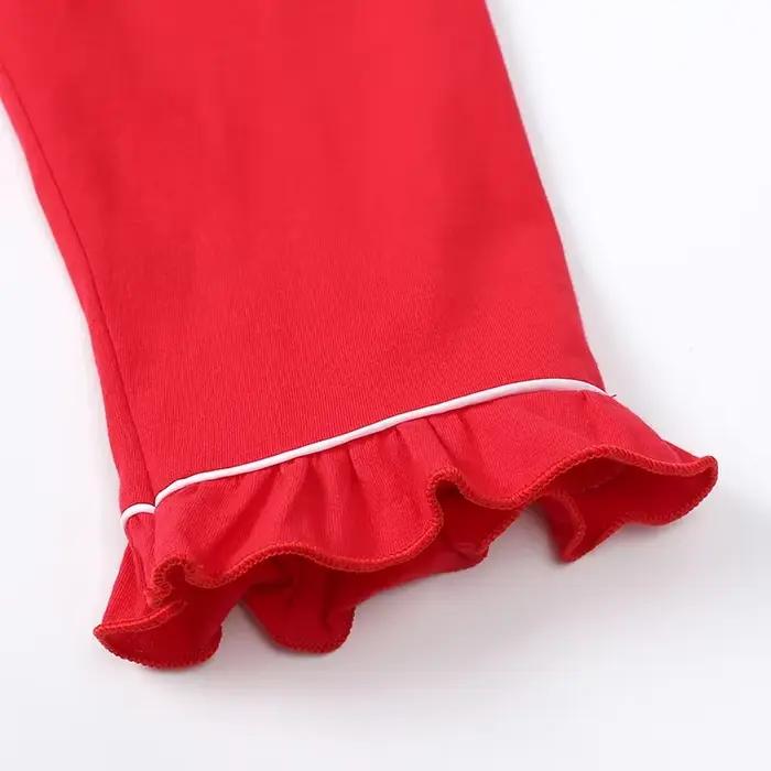 Ensembles de pyjamas en coton trempé pour enfants, vêtements de détente pour enfants, costume de Noël, vêtements de nuit à volants pour bébé, vêtements de nuit pour garçon et fille, nouveau style