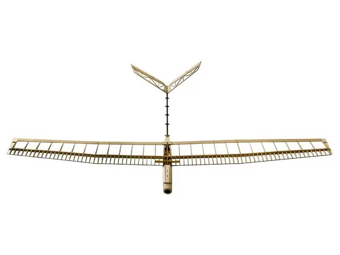Kit de planeur DW Hobby U-ZI 1400 mm – F14 en bois de balsa de 55 pouces avec moteur et hélice pliable