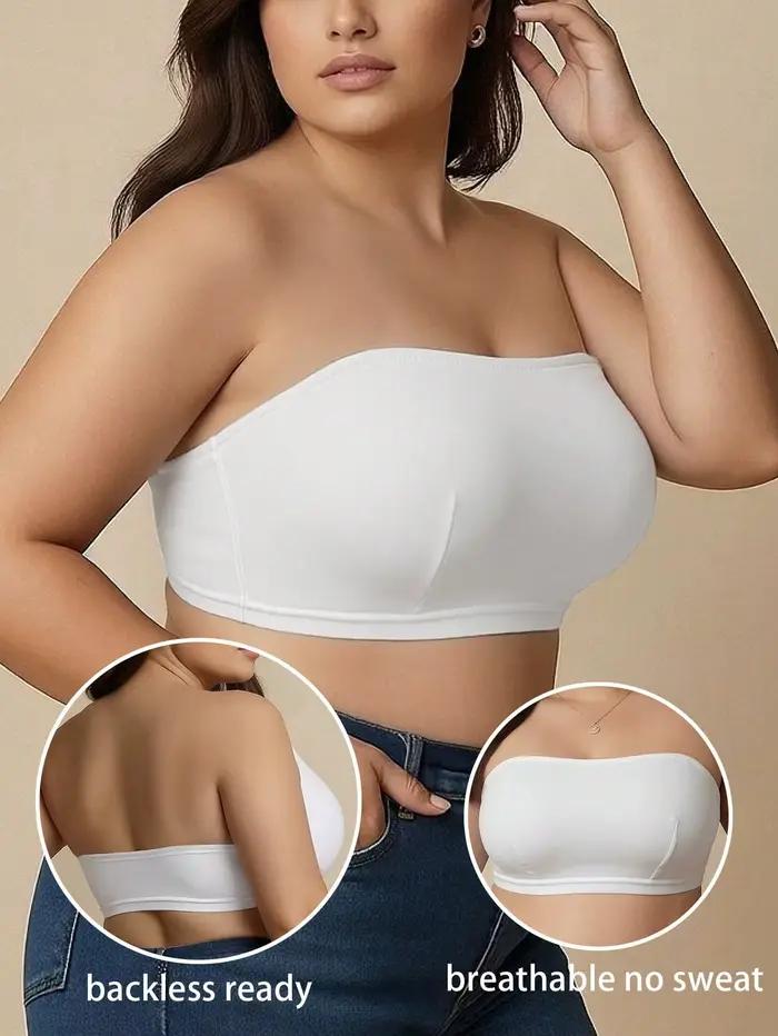 Soutien-gorge bandeau sans bretelles grande taille pour femme, sans couture, antidérapant, sans armatures, maintien anti-affaissement, pour tenues dos nu au quotidien et en soirée