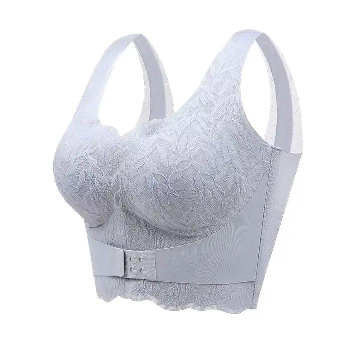 Soutien-gorge de sport froncé en émail à armatures fines pour femmes, lingerie non marquante, taille plus, anti-affaissement des seins