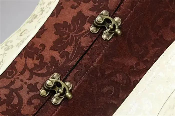 Steampunk hauts Corset femmes gothique Vintage Bustier Jacquard sous le buste Basques corps Shaper taille Cincher Korset