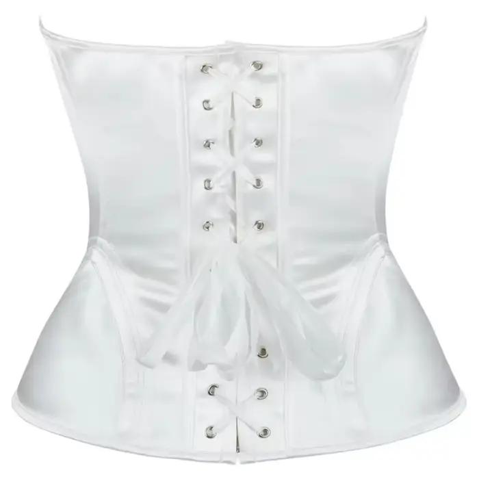 Corset Blanc à Lacets pour Femme, Bustier avec Soutien-Gorge, Corsage Désossé, Ceinture de Taille, Serré