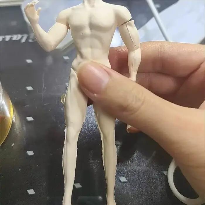 Moule en silicone pour corps masculin avec muscles abdominaux, fait main, pour sculpture en argile ultra-légère, outil créatif pour poupées et dessins animés