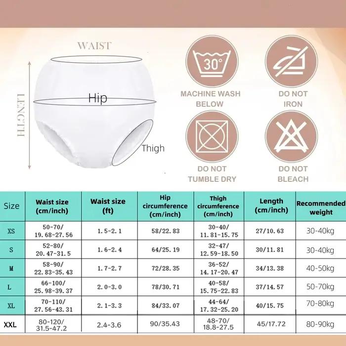 Couche-culotte en TPU imperméable réutilisable pour adulte, culotte transparente, couverture facile à nettoyer, pantalon d'incontinence, couche douce et élastique