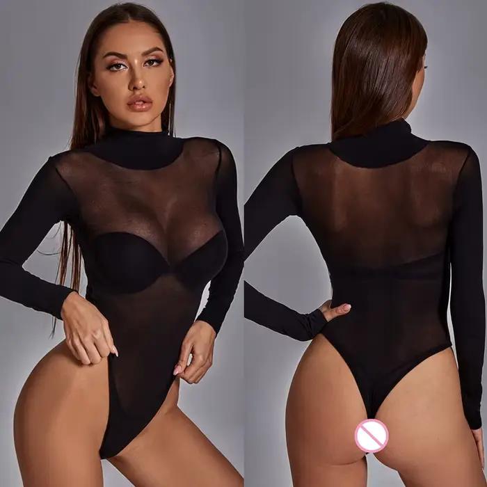 Body une pièce pour femmes, combinaison transparente érotique exotique, tenue de soirée en boîte de nuit, Lingerie érotique serrée, vêtements de nuit féminins
