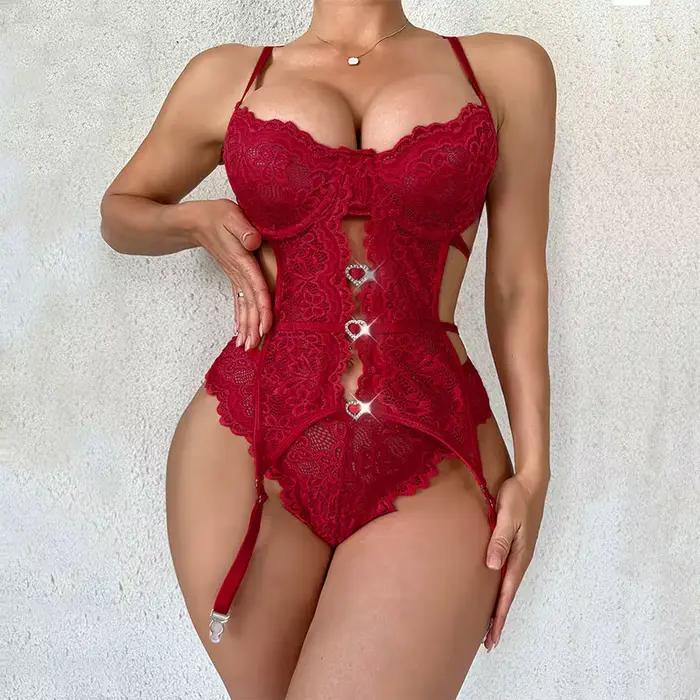 Ensemble de lingerie 2 pièces pour femme, soutien-gorge et dos en T, sous-vêtements féminins transparents, costume de batterie, jarretière, pilotes chauds, lingeries 7.0